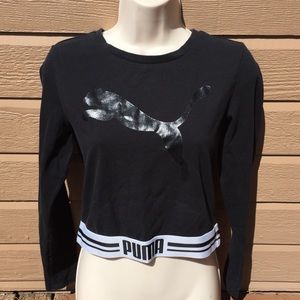Women’s Puma Black Long Sleeve Crop Top XL
